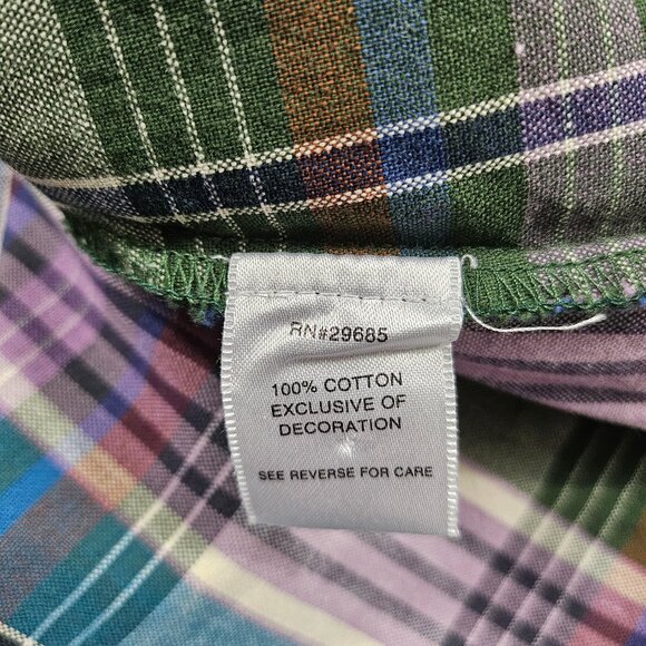 Pendleton Shirt Womens L Multicolor Plaid Long Sleeve Button Up Ruffles - NWOT - Picture 6 of 8